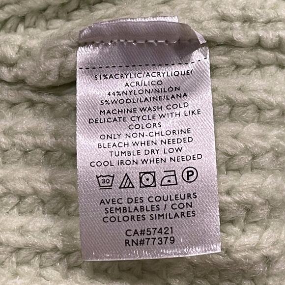 NWT Ann Taylor Sweater Turtleneck Minimalist Cottage Ribbed Cozy Green Large - Picture 4 of 7